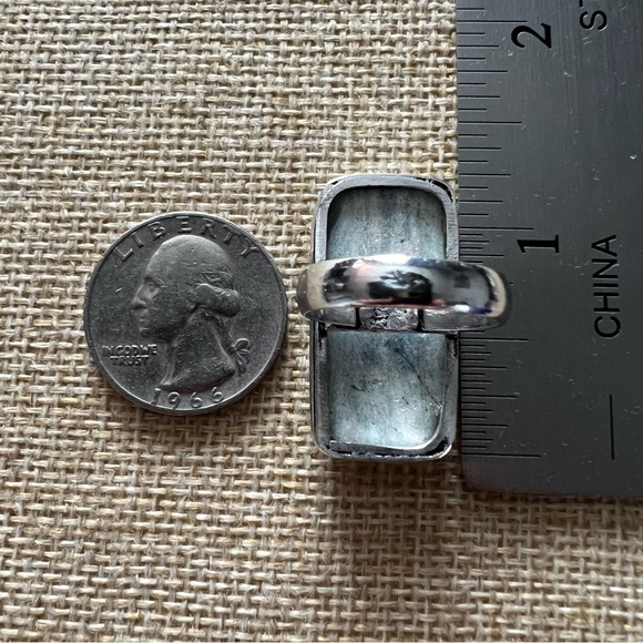 New Ruby Fuchsite Crystal Stone Silver Overlay Ring Size 6.75 - Picture 4 of 7